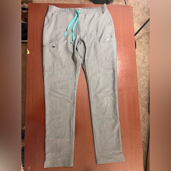 Figs Other - Figs Gray Joggers with Teal Accent